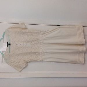 MNG By Mango White Floral Embroidered Dress